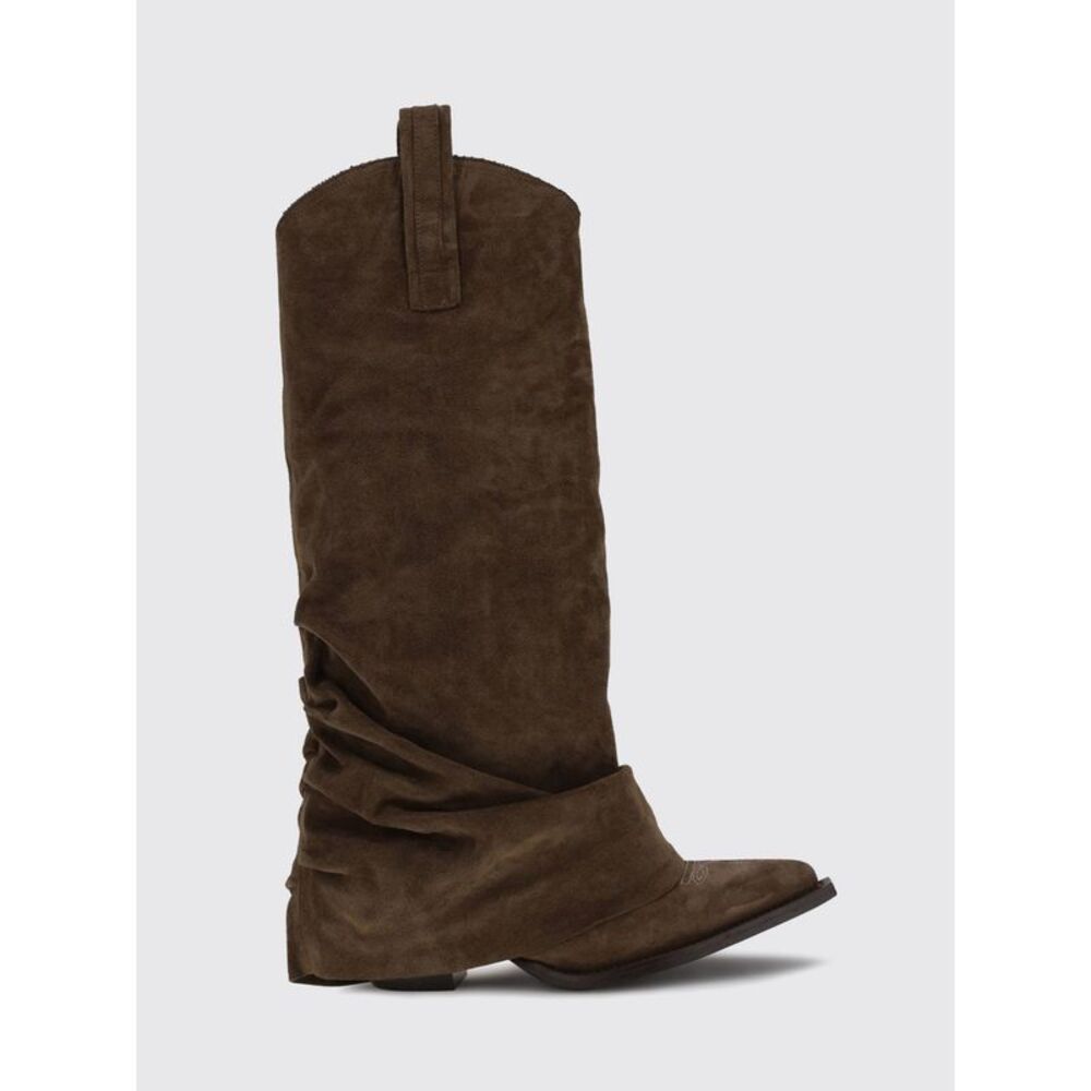 R13 Women R13 Suede Calfskin Mid-Calf Cowboy Boots